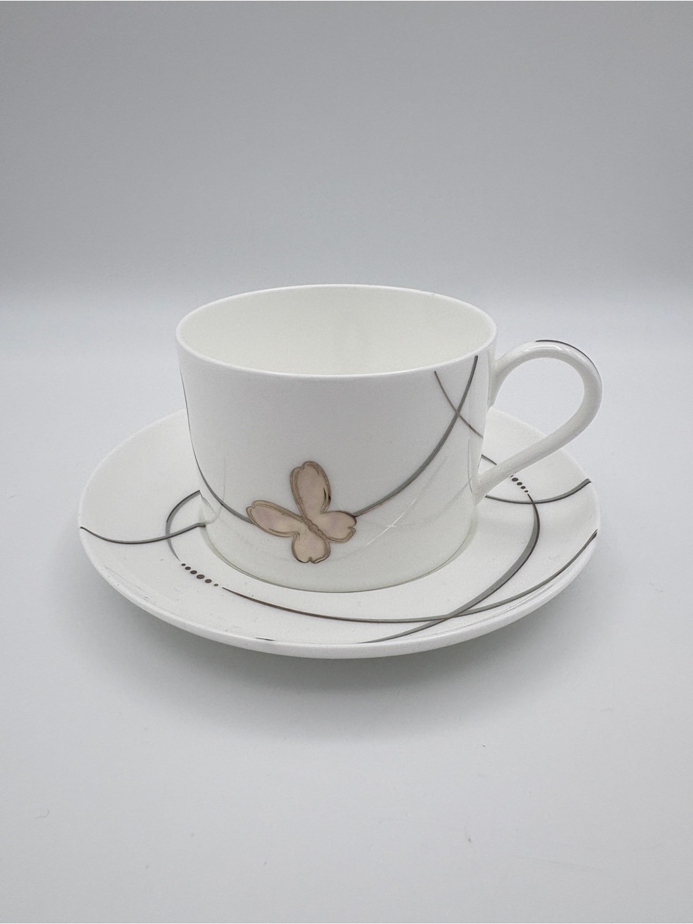 WATERFORD Lismore Butterfly Coffee Cup And Saucer Fine Bone China